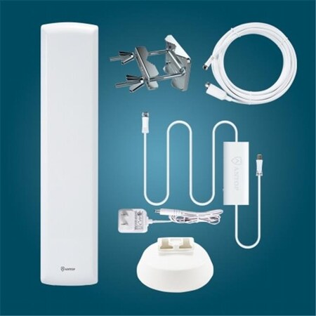 Antop Antenna ANTOP Antenna AT-402B 23.82 x 4.53 x 5.12 in. Flat-Panel Smartpass Amplified Outdoor & Indoor HD TV Antenna with Built-in 4G LTE Filter AT-402B